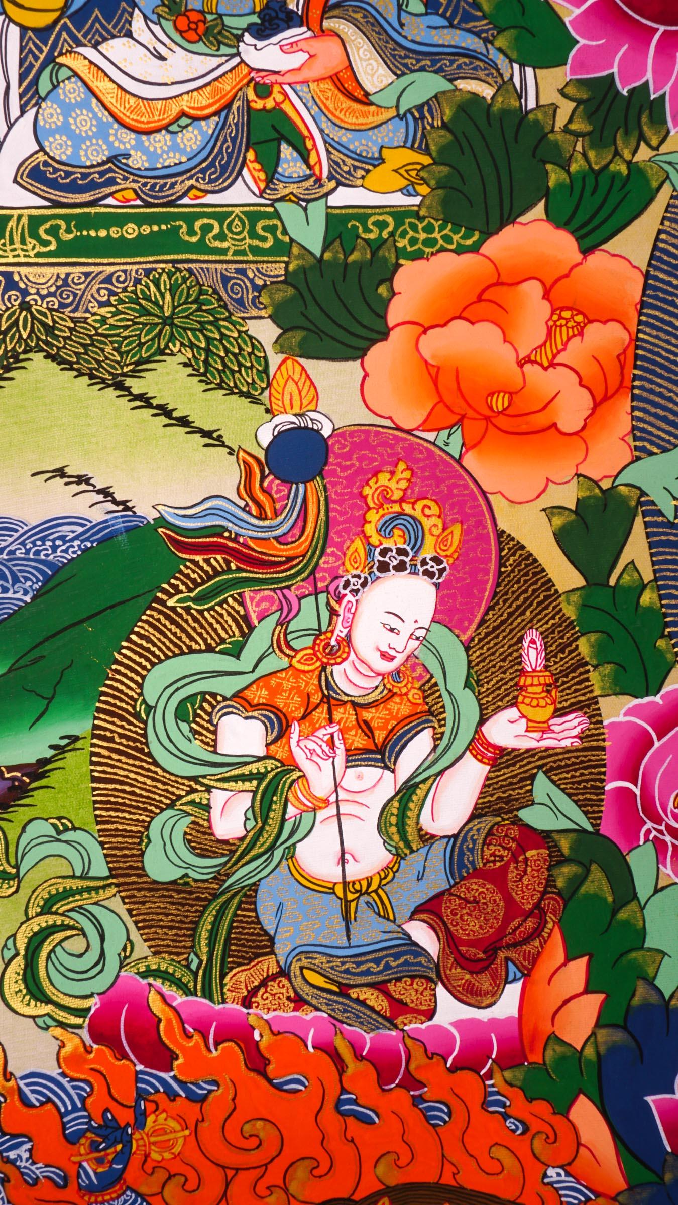Guru Rinpoche With Eleven Deities Thangka Art