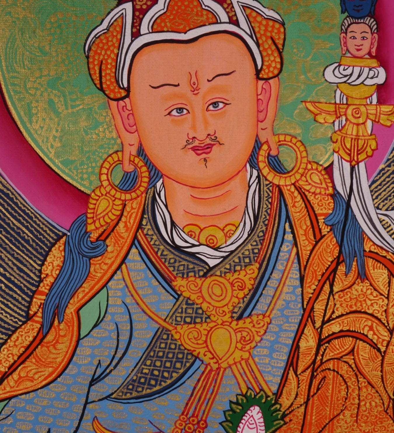 Guru Rinpoche With Eleven Deities Thangka Art