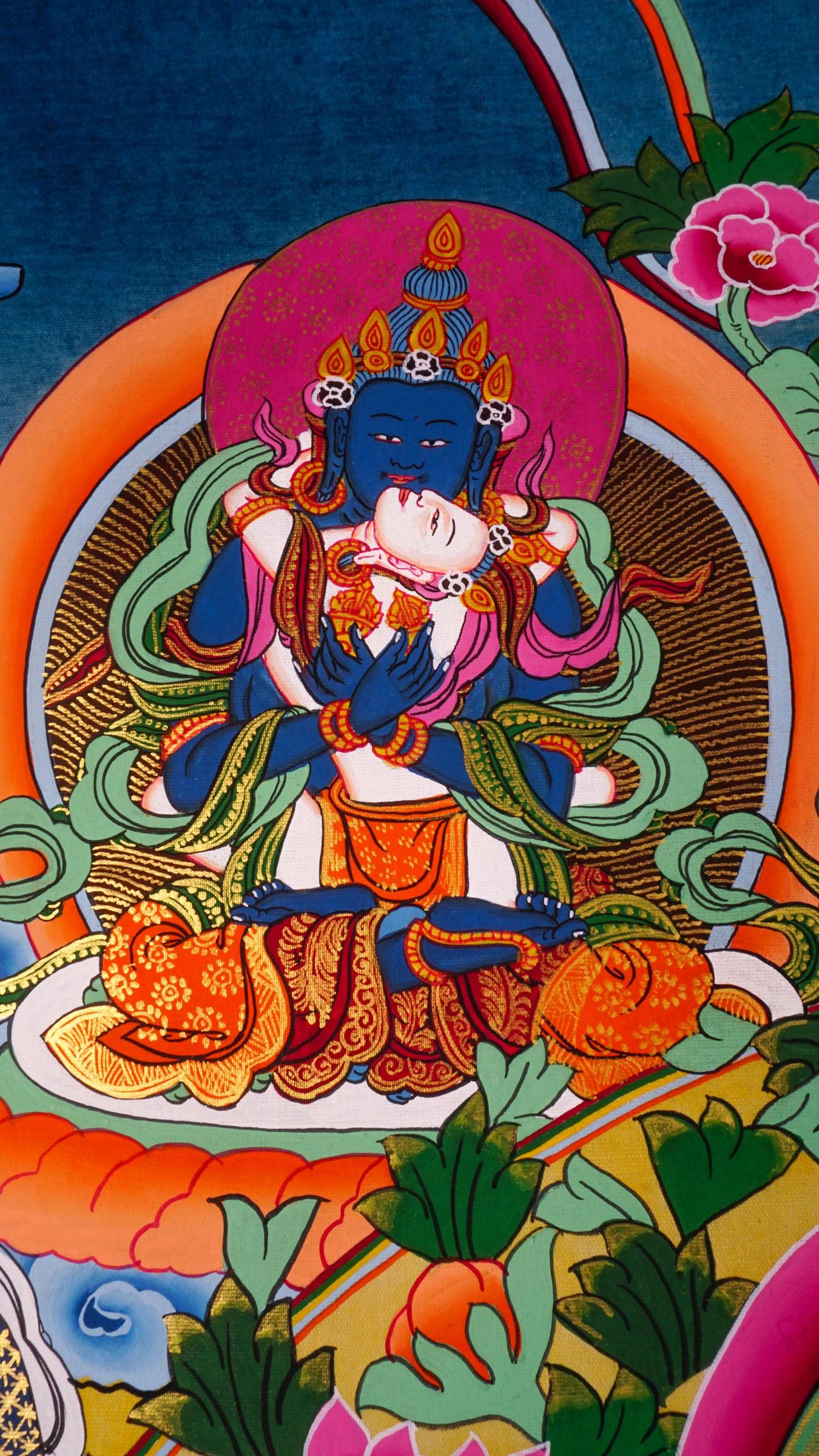 Guru Rinpoche With Eleven Deities Thangka Art