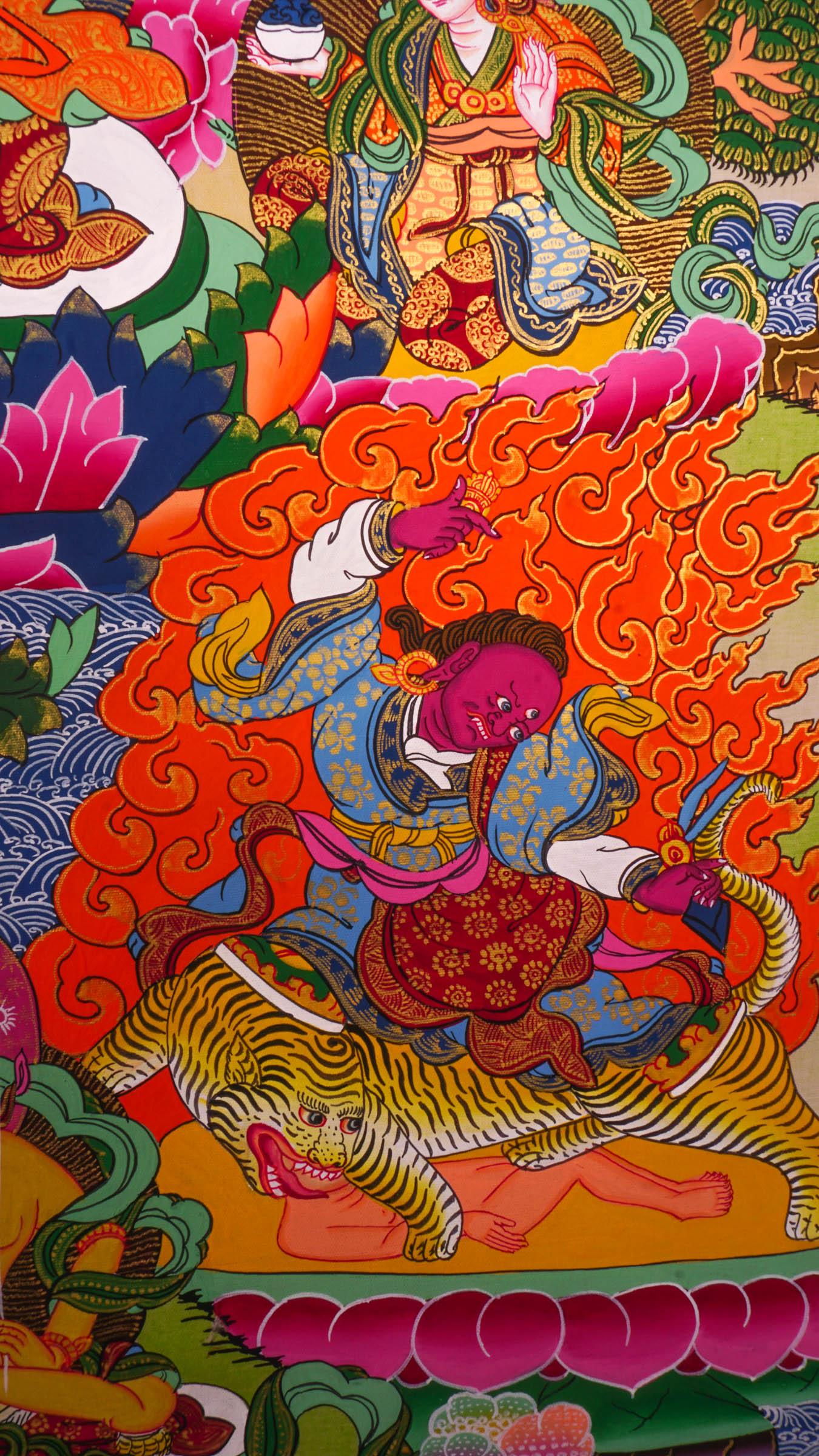 Guru Rinpoche With Eleven Deities Thangka Art
