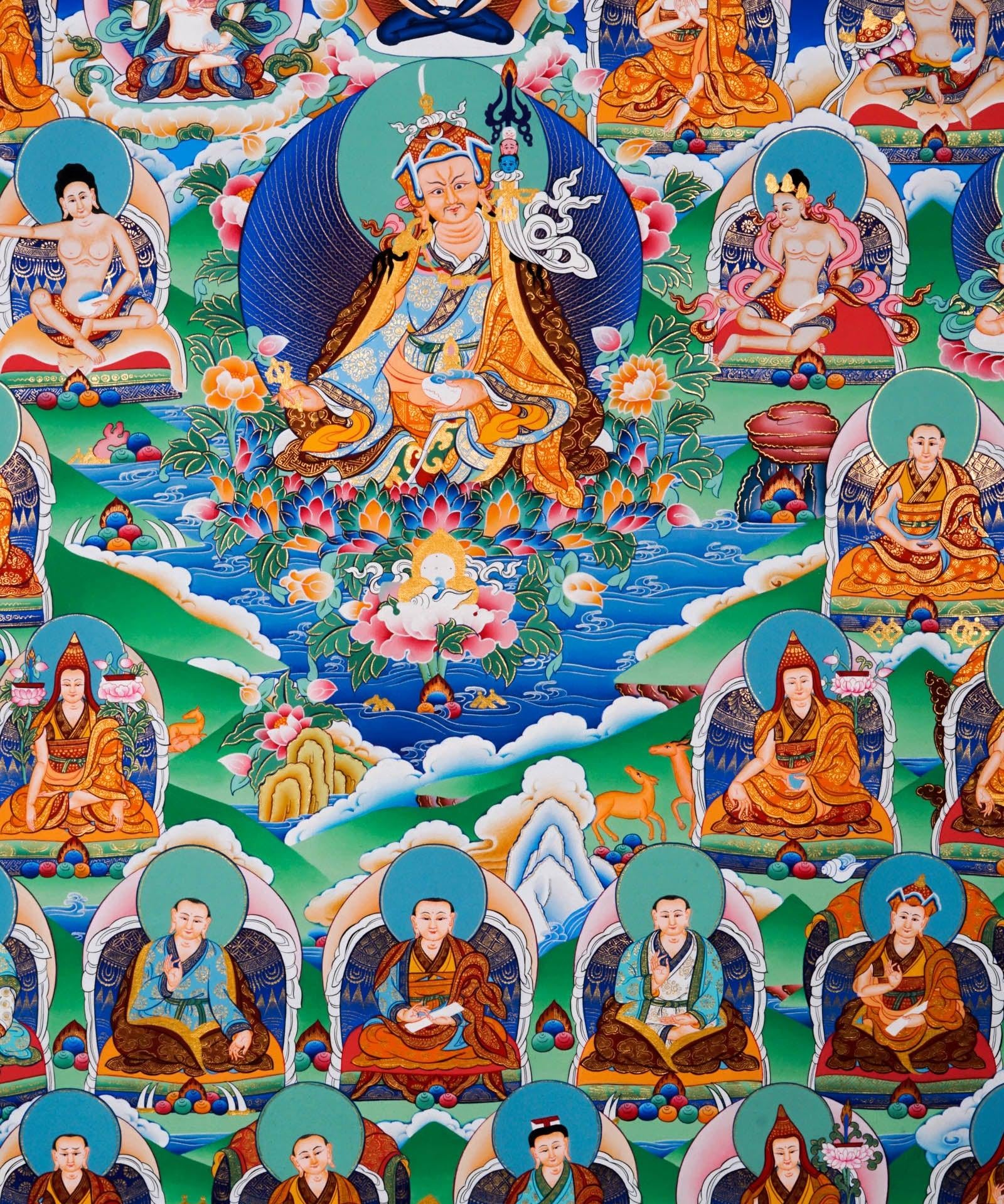 Guru Thangka Art - Best handpainted thangka painting - HimalayasShop