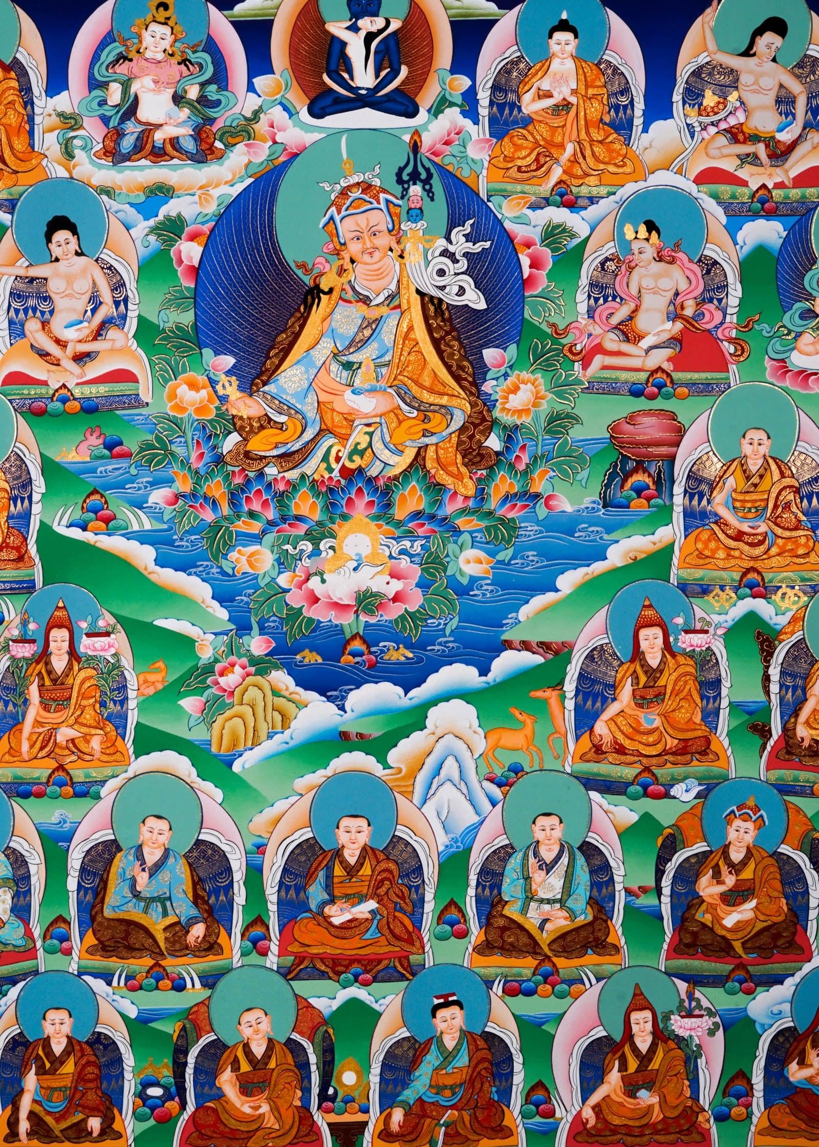 Guru Thangka Art - Best handpainted thangka painting - HimalayasShop
