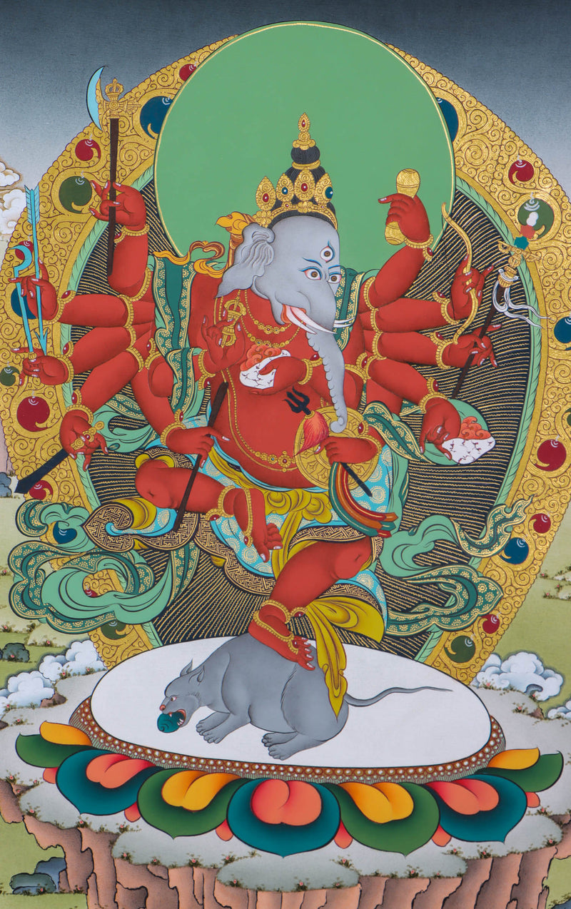 Shri Ganesh Thangka Painting - Himalayas Shop