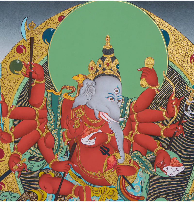 Shri Ganesh Thangka Painting - Himalayas Shop