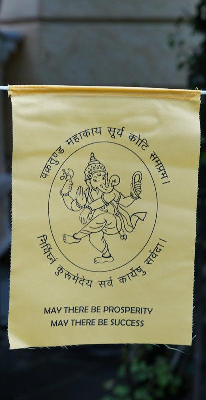 Yellow Ganesh Prayer Flag Mantra of Ganesh on prayer flag