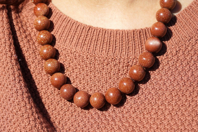 Goldstone sparkling stone necklace for every look at anyplace