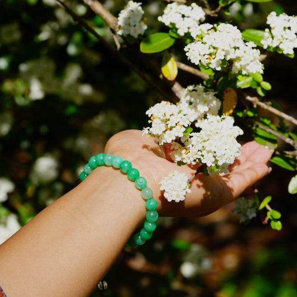 Jade Wrist Bracelet being worn 