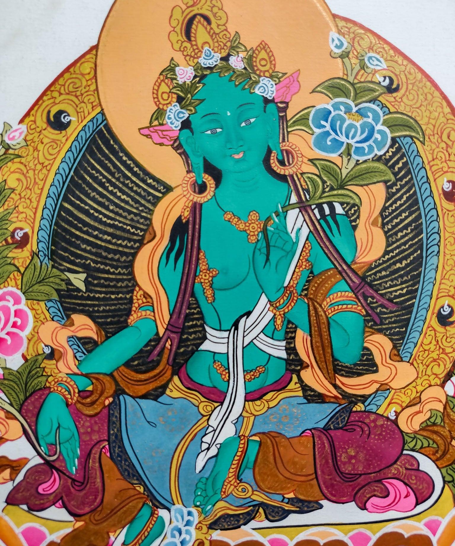 Cosmos Green Tara Thangka Painting