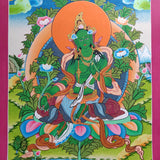 Green Tara Handmade Authentic thangka