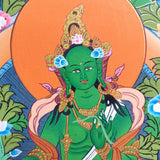 Green Tara Handmade Authentic thangka