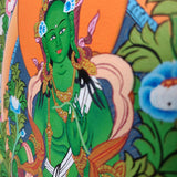 Green Tara Handmade Authentic thangka