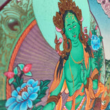 Handmade Green Tara Tibetan Thangka Painting
