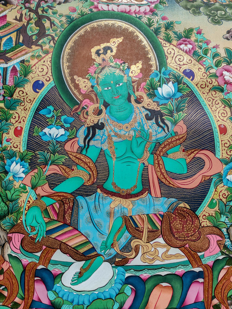 High Quality Green Tara Thangka Painting