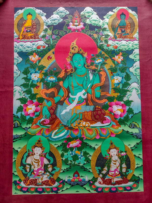 High Quality Green Tara Thangka Painting