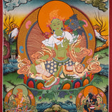 Green Tara Thangka Painting - Best handpainted thangka painting - HimalayasShop
