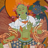 Green Tara Thangka Painting - Himalayas Shop