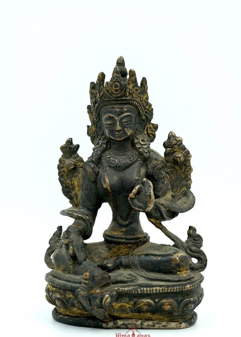 Brass Metal Green Tara Statue