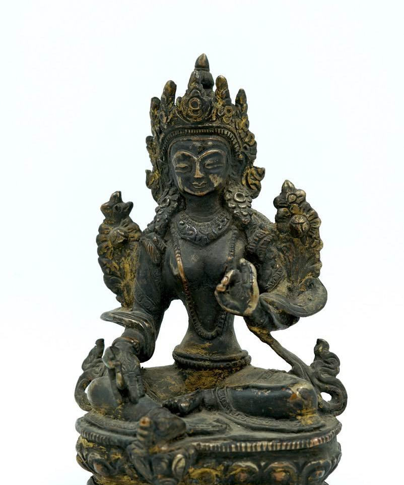 Brass Metal Green Tara Statue