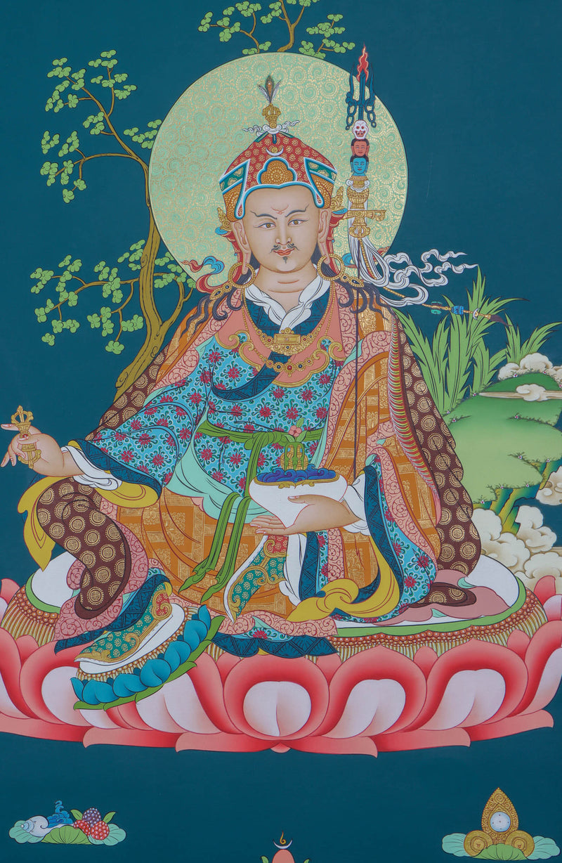 Guru Rinpoche Thangka Painting - Karma Gadari Thangka - Himalayas Shop