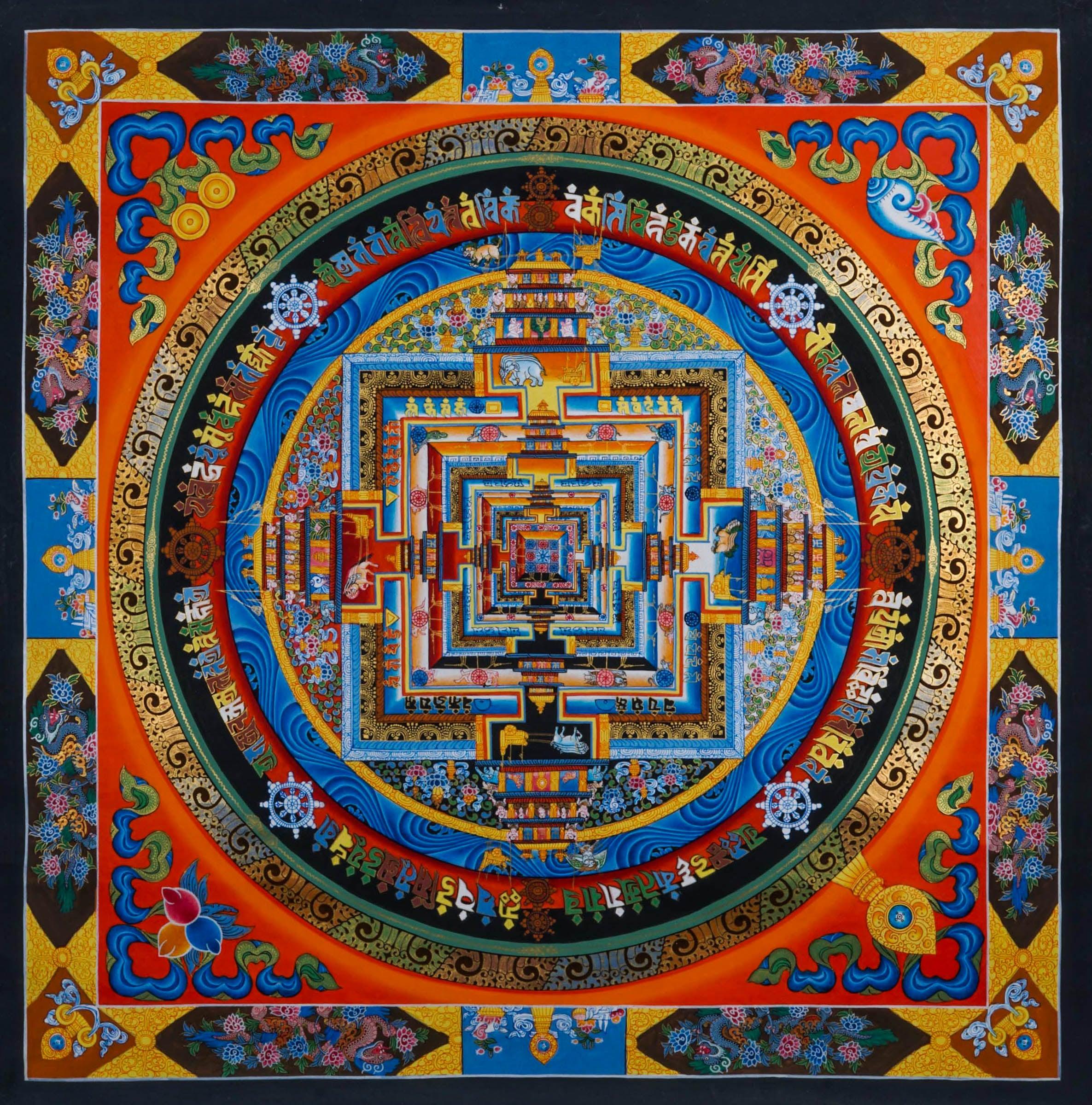 Kalachakra Mandala Thangka - Handmade thangka painting - HimalayasSHOP 
