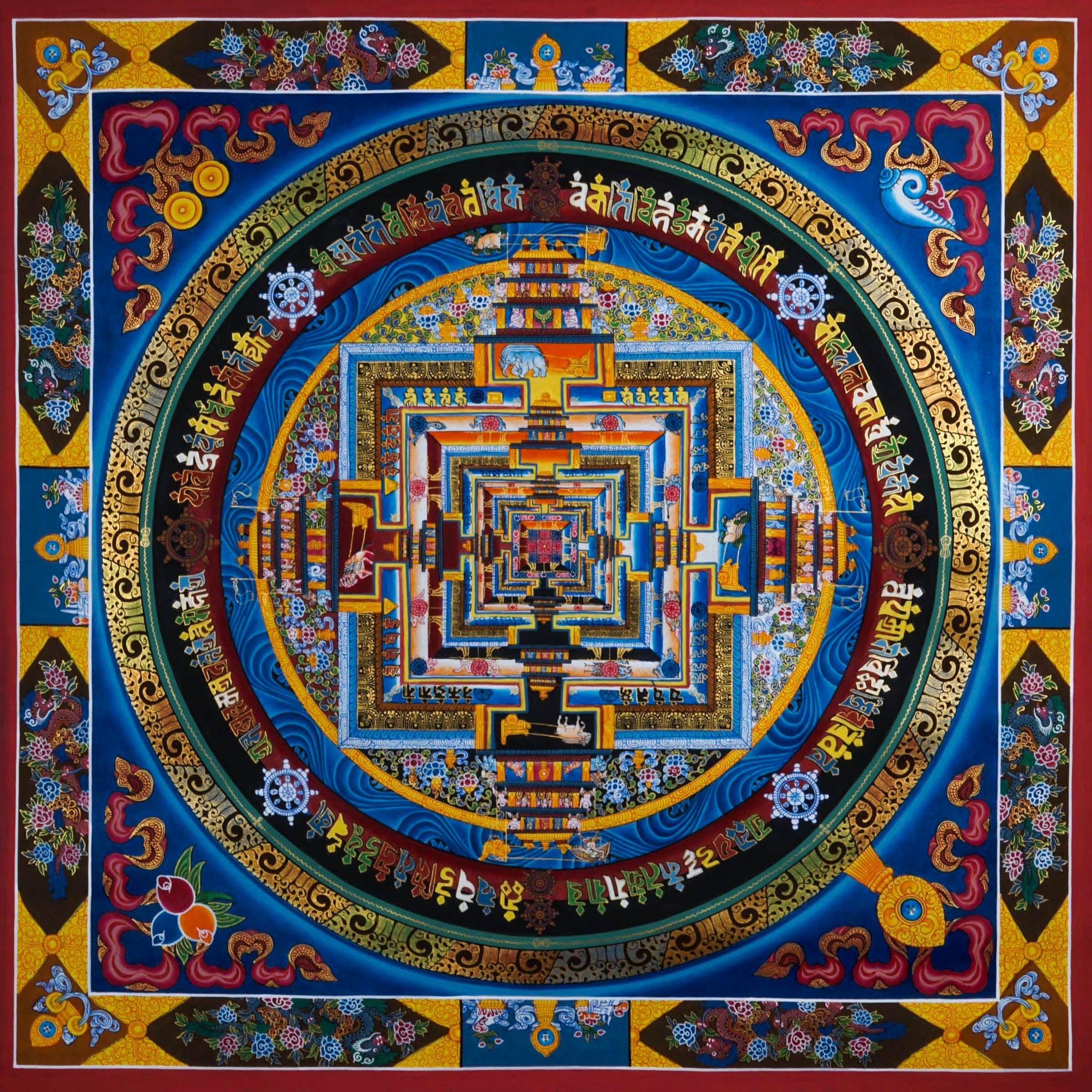Kalachakra Mandala Thangka - Handmade thangka painting - HimalayasSHOP 