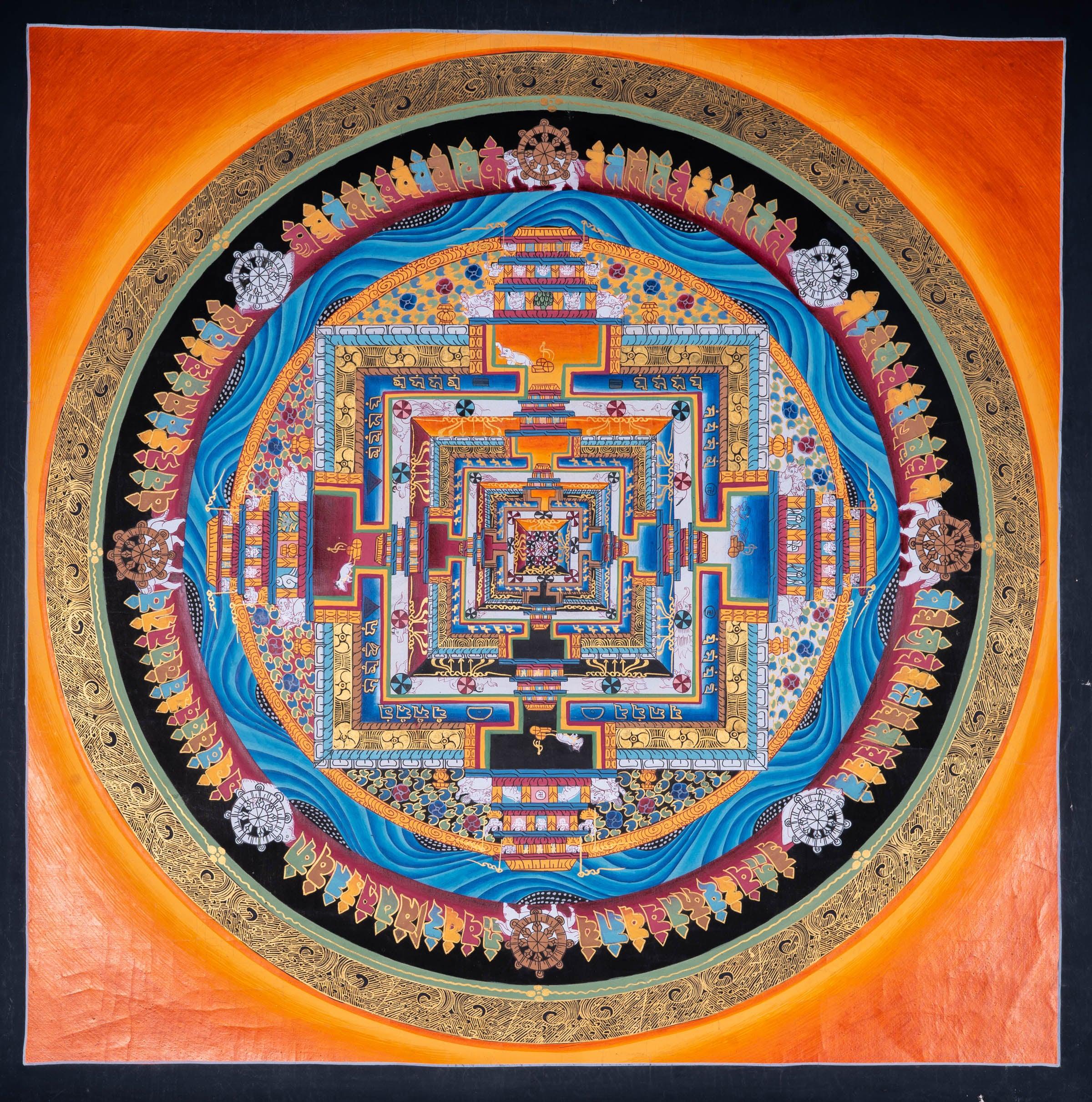 Kalchakra Mandala cotton canvas art - Himalayas Shop