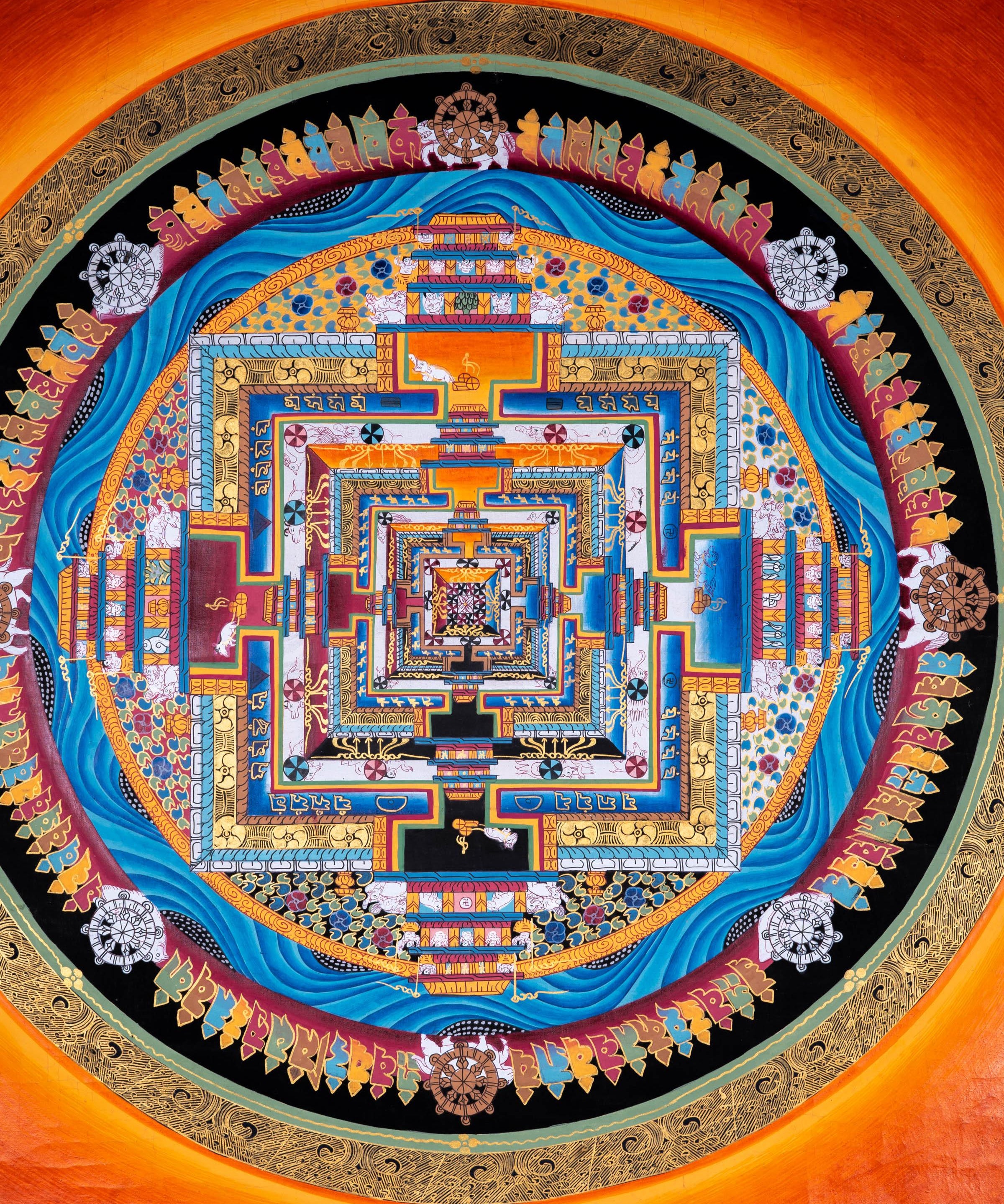 Kalchakra Mandala cotton canvas art - Himalayas Shop