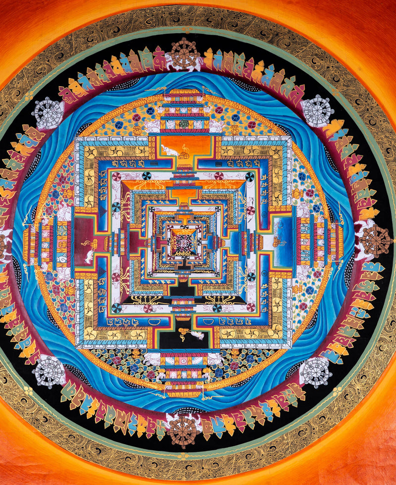 Kalchakra Mandala cotton canvas art - Himalayas Shop