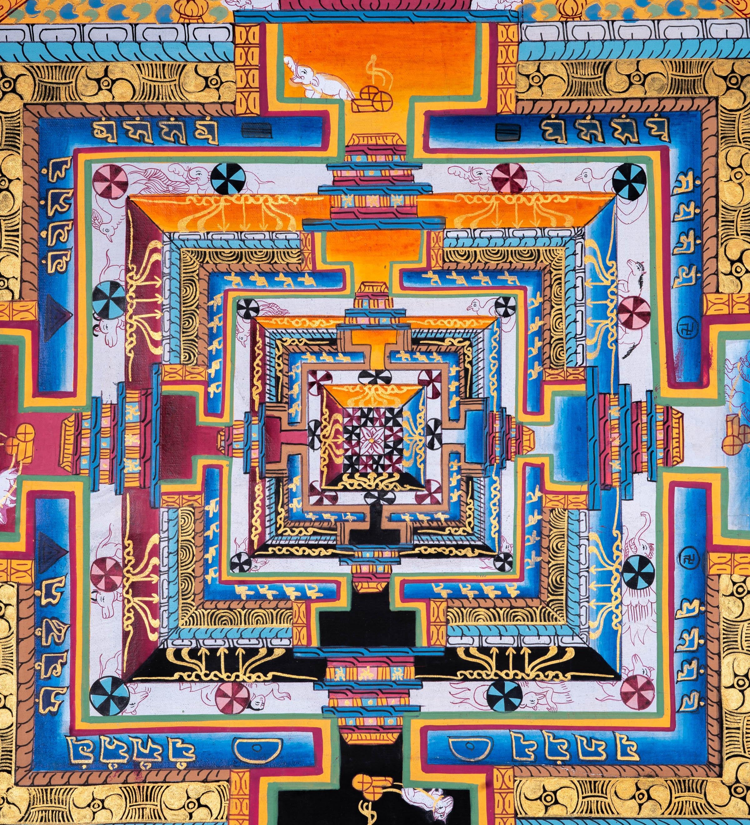 Kalchakra Mandala cotton canvas art - Himalayas Shop