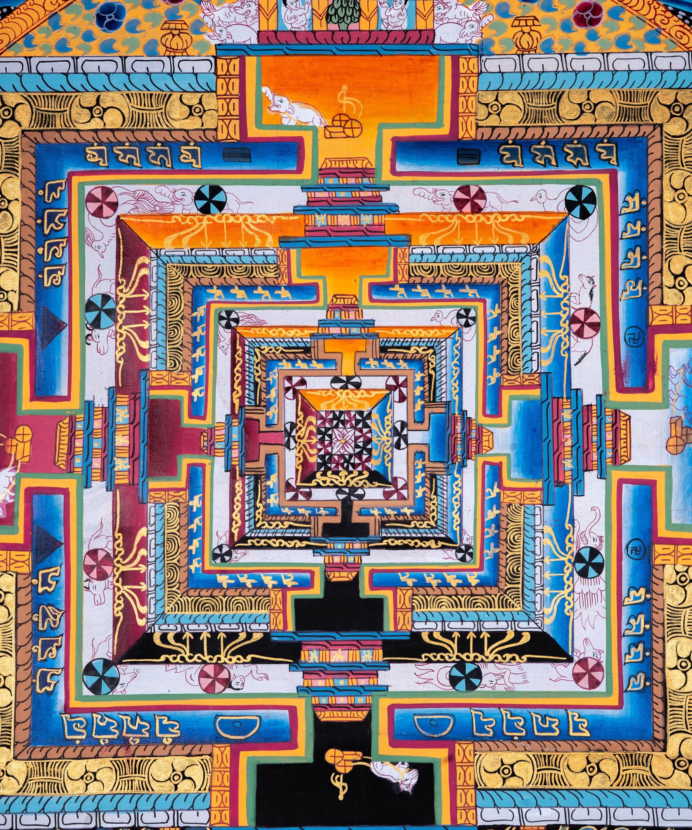 Kalchakra Mandala cotton canvas art - Himalayas Shop