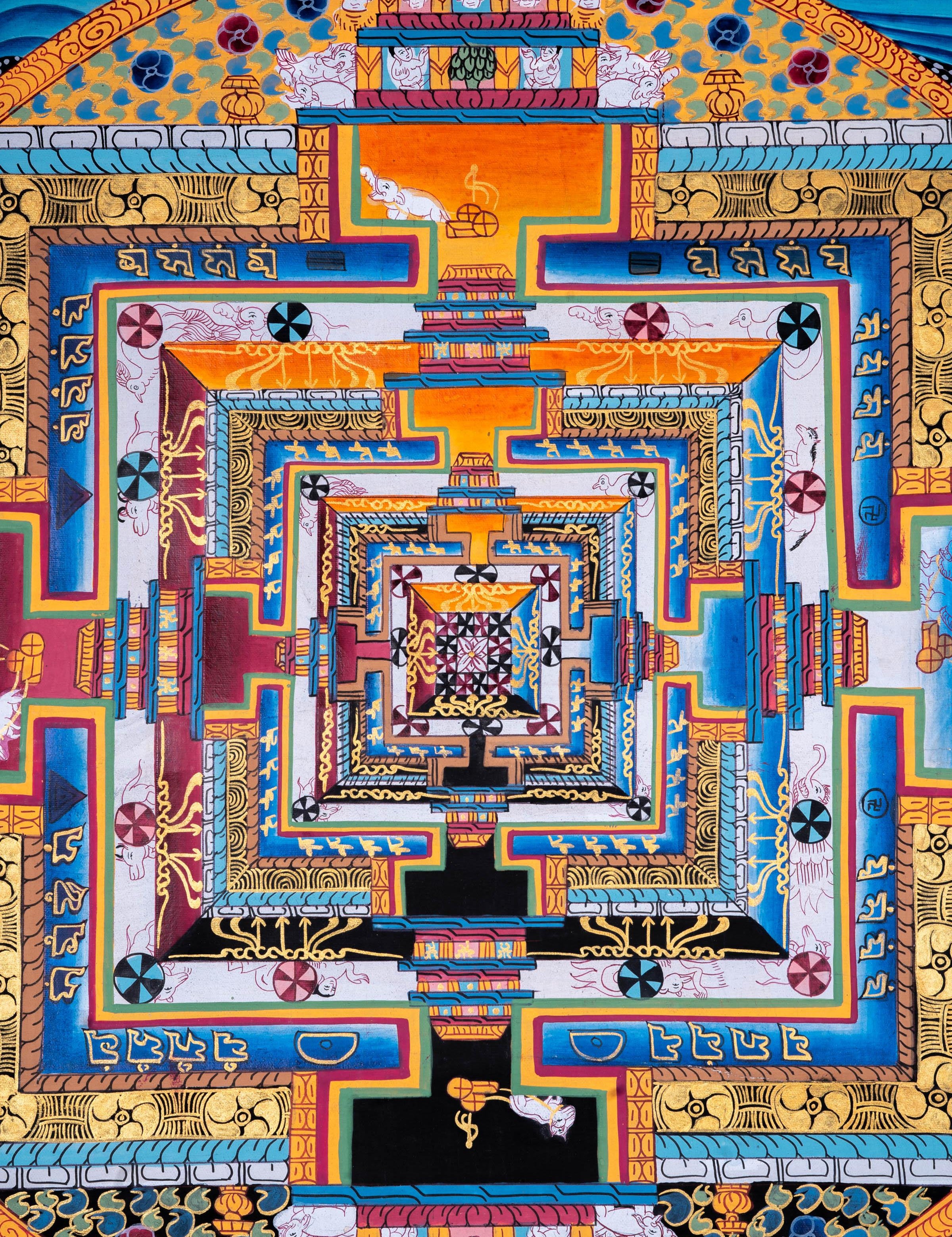 Kalchakra Mandala cotton canvas art - Himalayas Shop
