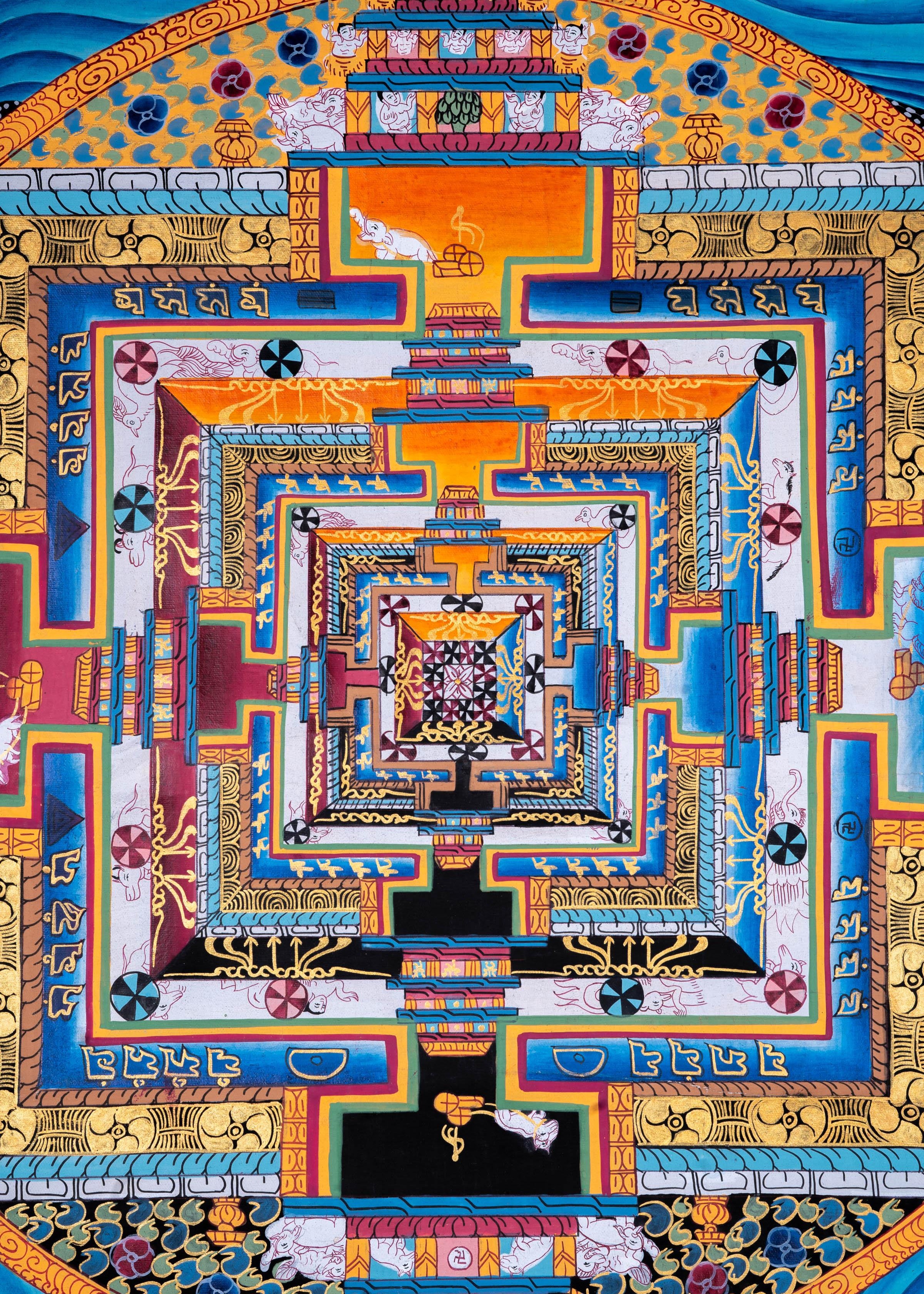 Kalchakra Mandala cotton canvas art - Himalayas Shop