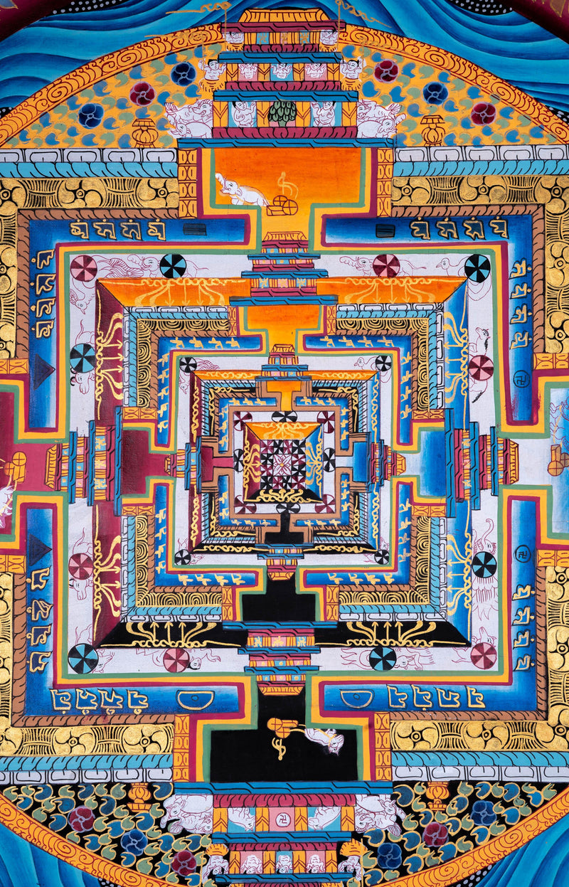 Kalchakra Mandala cotton canvas art - Himalayas Shop
