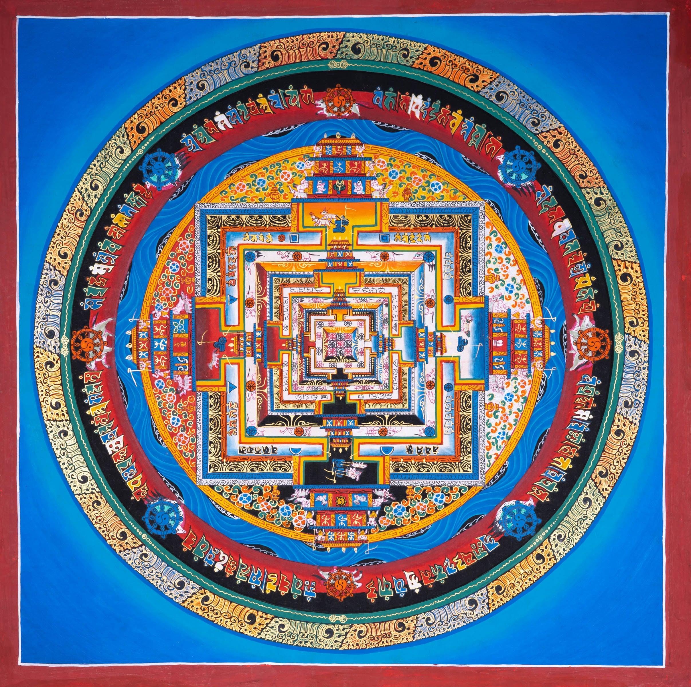 Kalchakra Mandala Tibetan Art | Thangka Painting by Artisan from Himalayas - Himalayas Shop