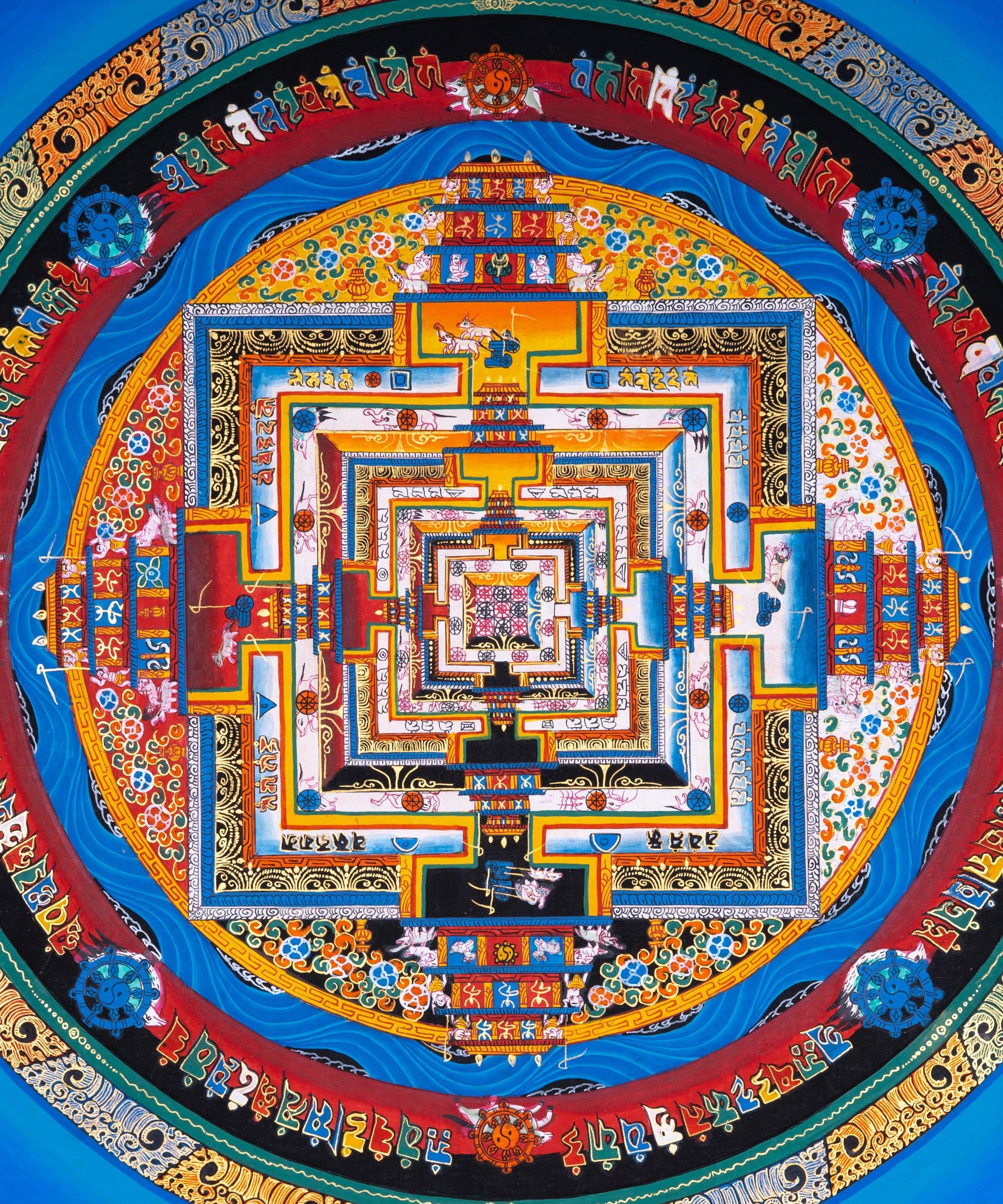 Kalchakra Mandala Tibetan Art | Thangka Painting by Artisan from Himalayas - Himalayas Shop