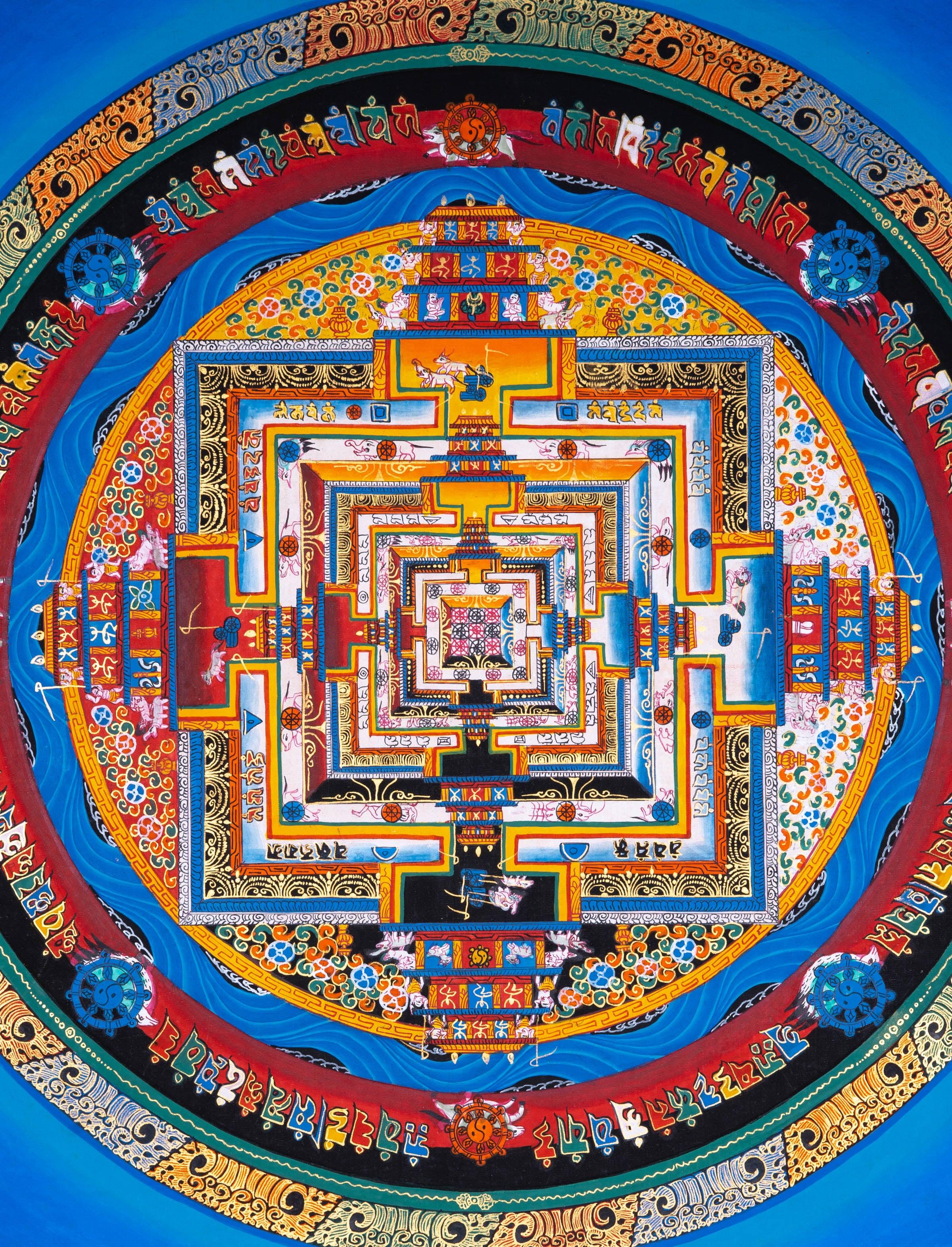 Kalchakra Mandala Tibetan Art | Thangka Painting by Artisan from Himalayas - Himalayas Shop
