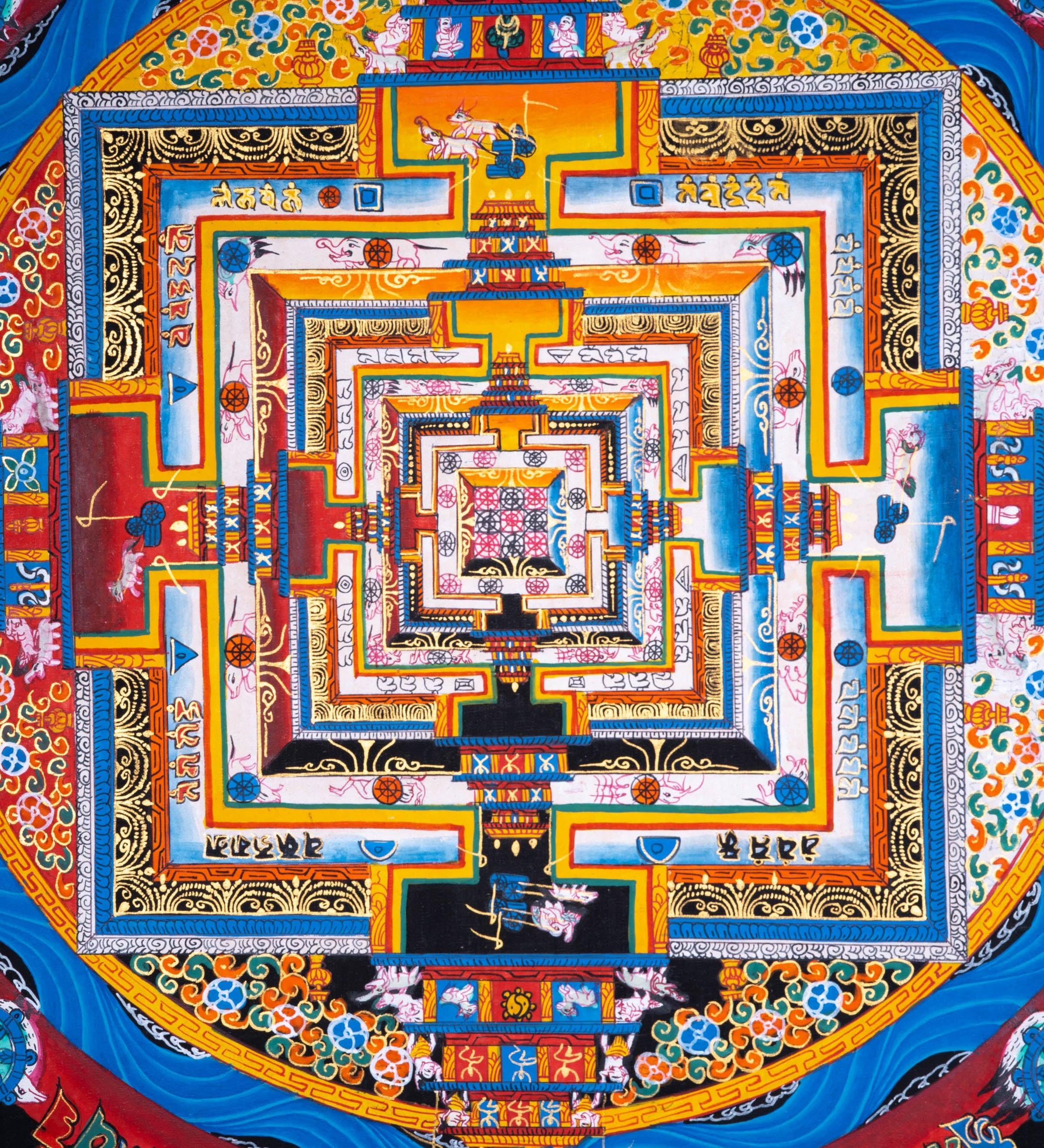 Kalchakra Mandala Tibetan Art | Thangka Painting by Artisan from Himalayas - Himalayas Shop
