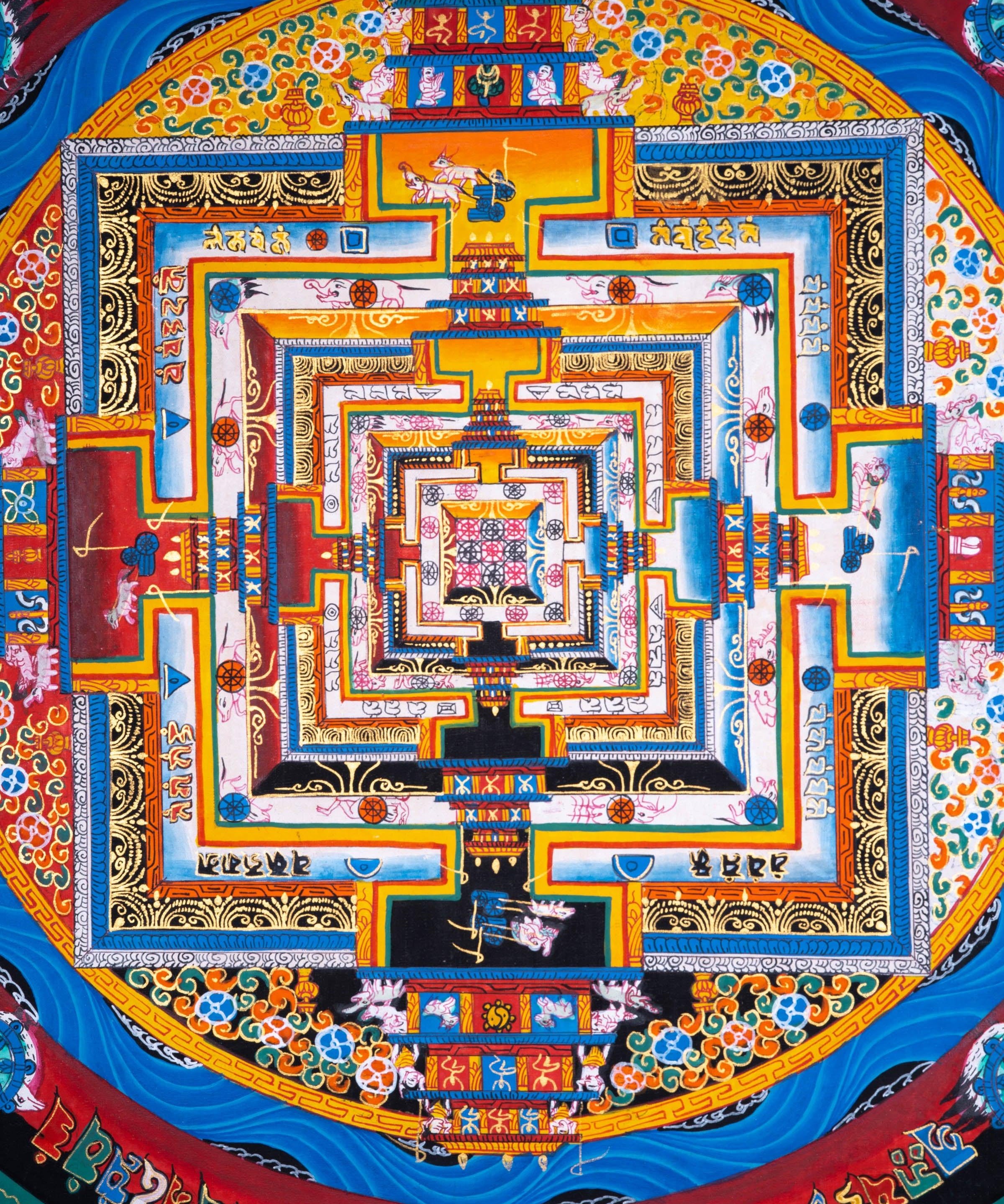 Kalchakra Mandala Tibetan Art | Thangka Painting by Artisan from Himalayas - Himalayas Shop