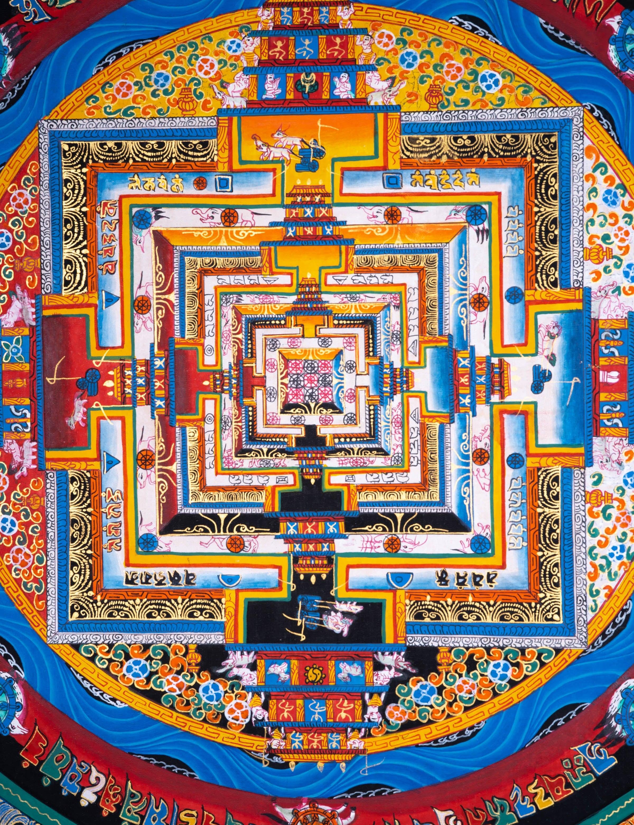 Kalchakra Mandala Tibetan Art | Thangka Painting by Artisan from Himalayas - Himalayas Shop
