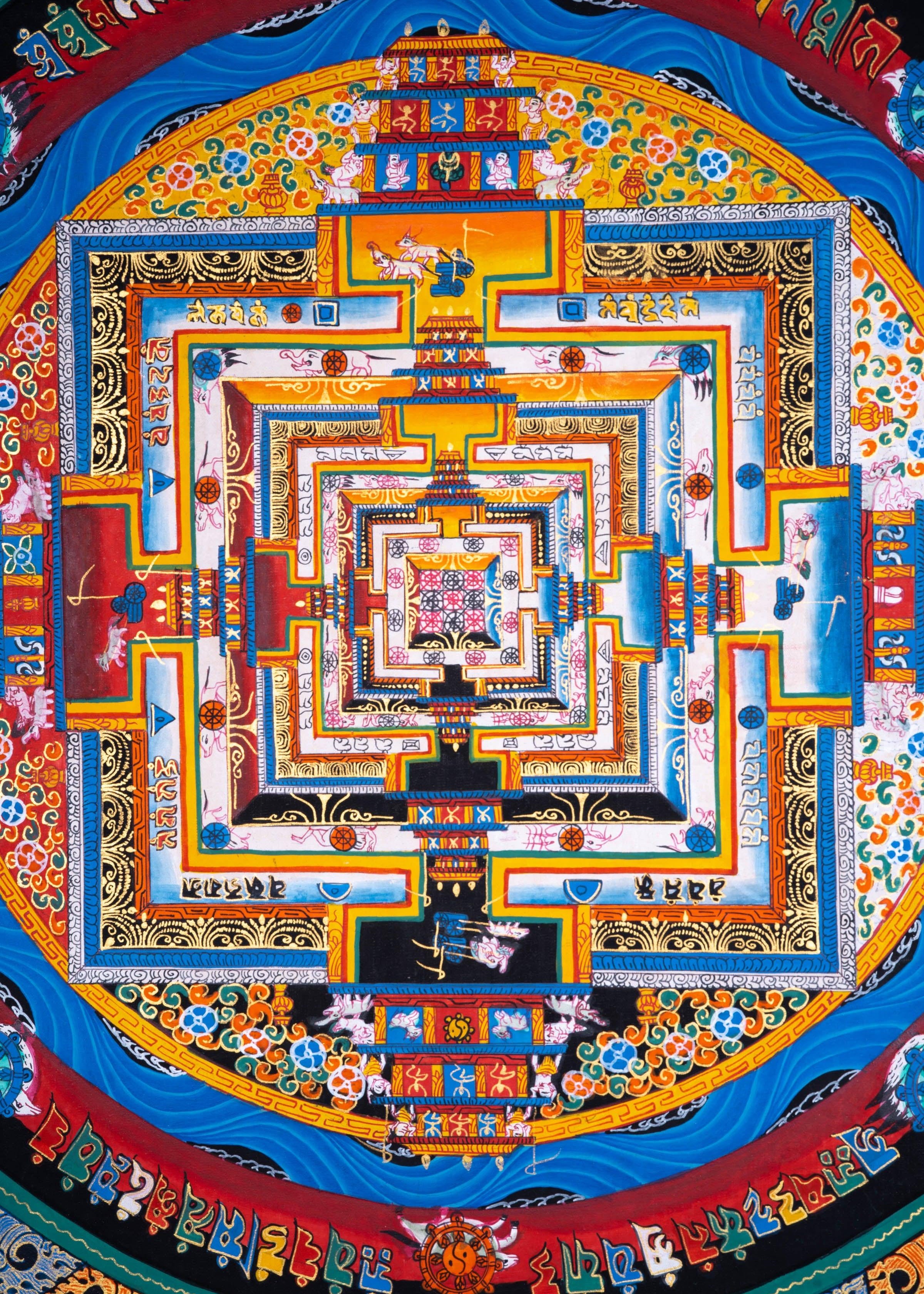 Kalchakra Mandala Tibetan Art | Thangka Painting by Artisan from Himalayas - Himalayas Shop