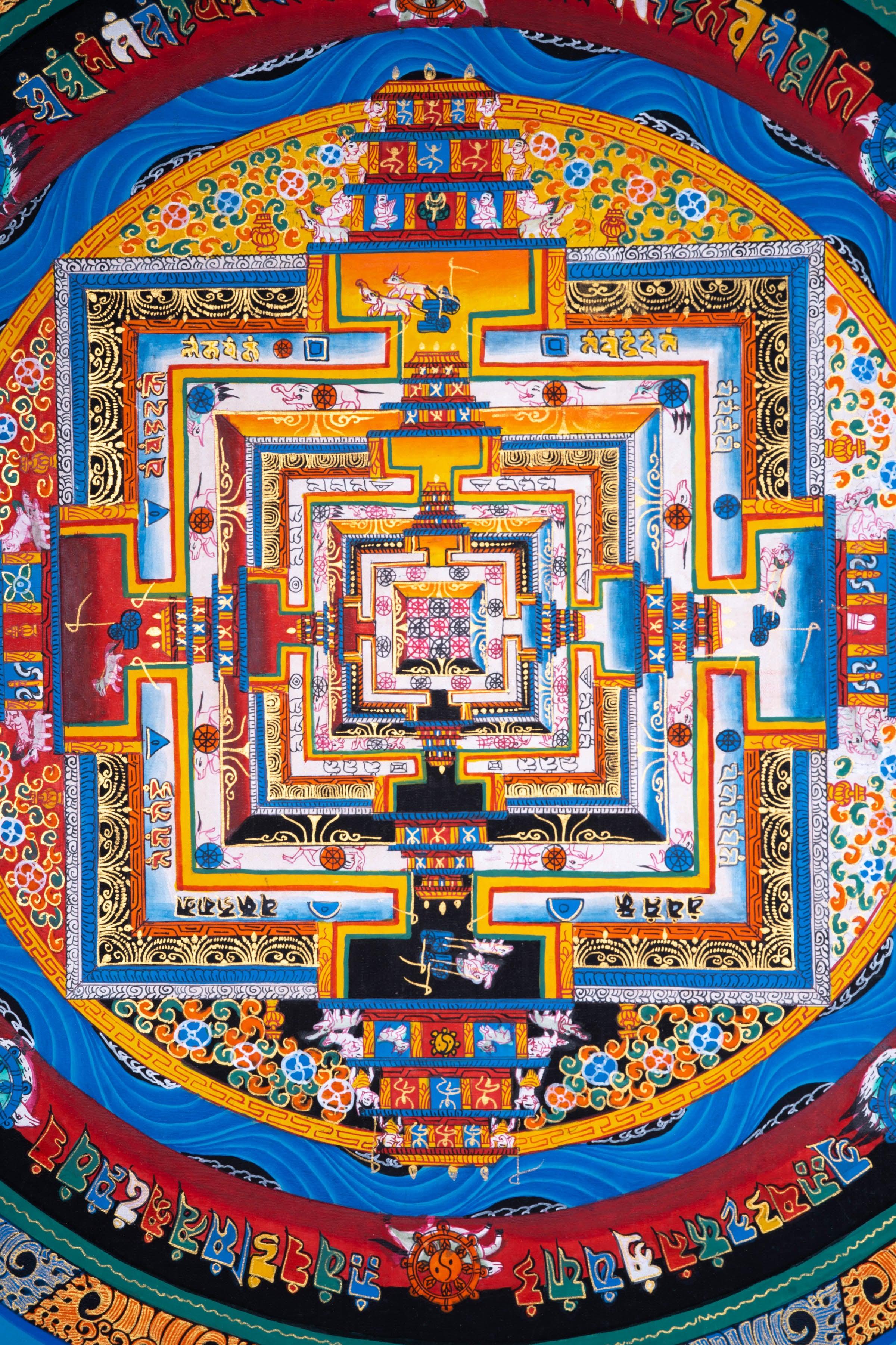 Kalchakra Mandala Tibetan Art | Thangka Painting by Artisan from Himalayas - Himalayas Shop