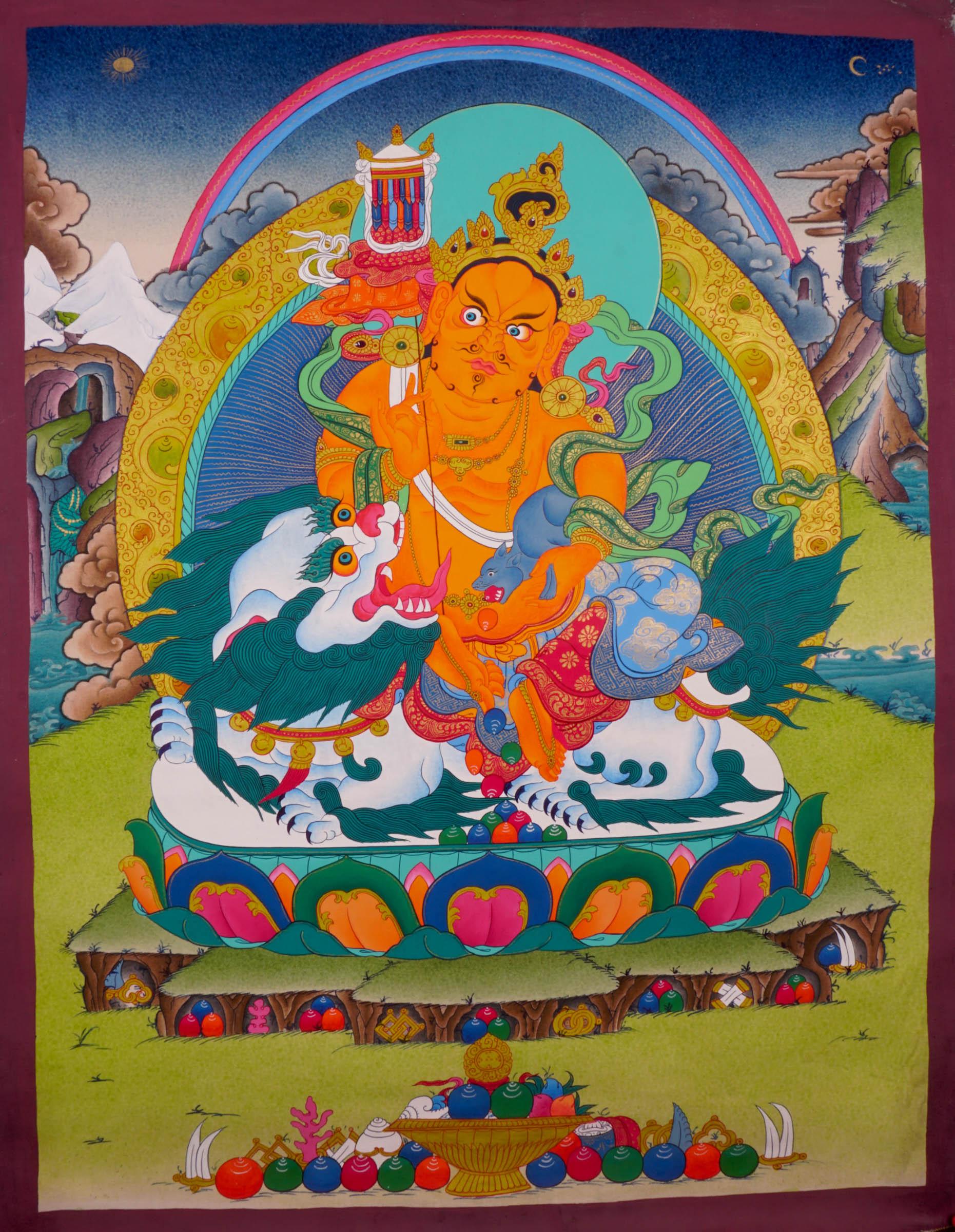 Singh Kuber Tibetan Thangka Art of Wealth and prosperity