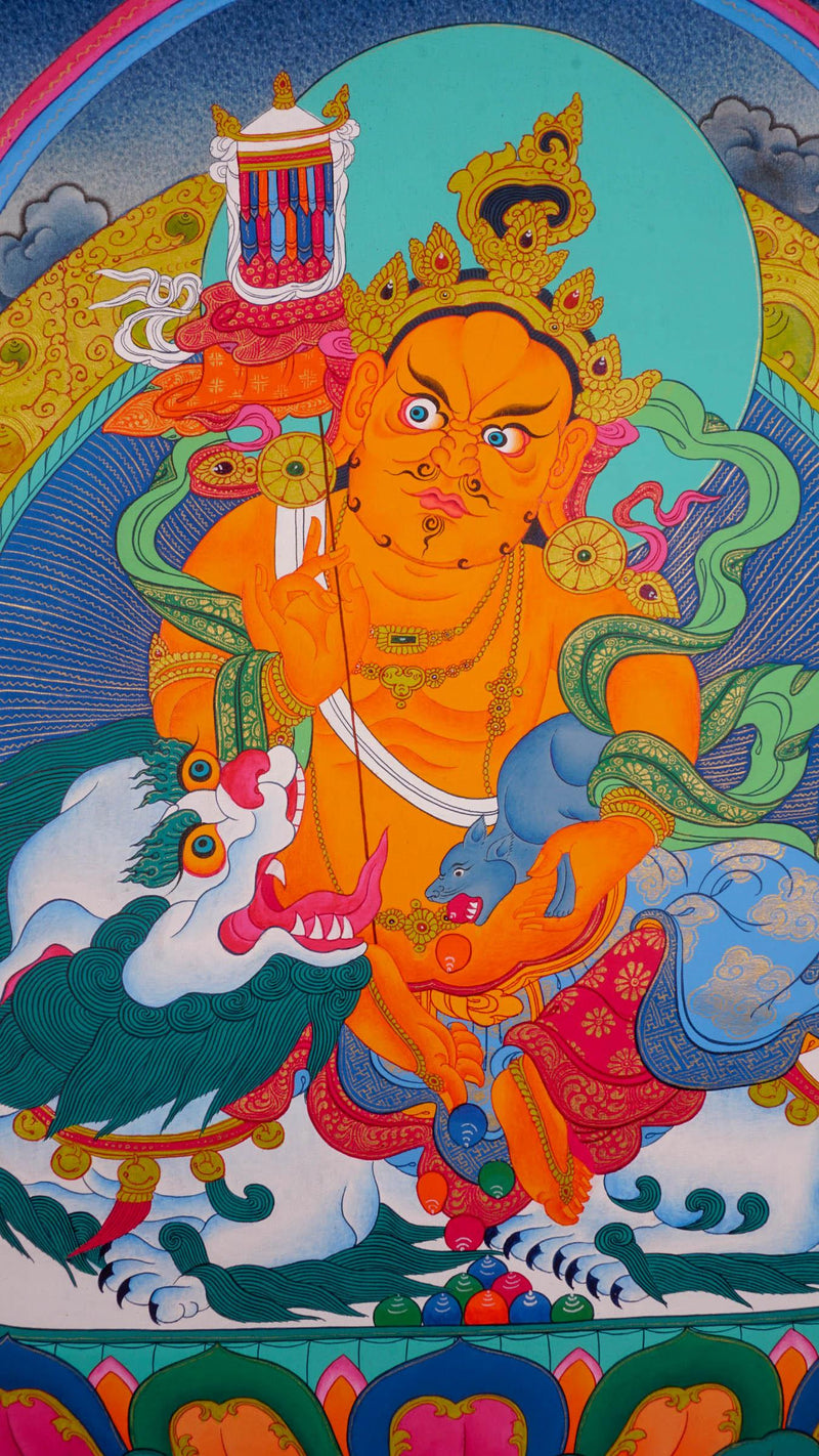 Singh Kuber Tibetan Thangka Art of Wealth and prosperity
