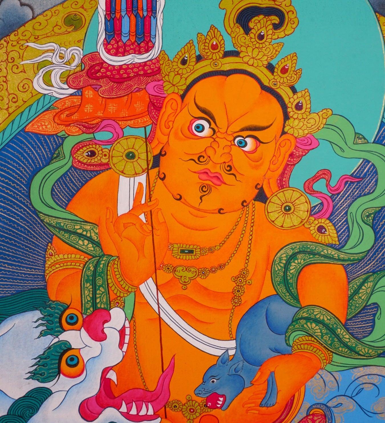 Singh Kuber Tibetan Thangka Art of Wealth and prosperity