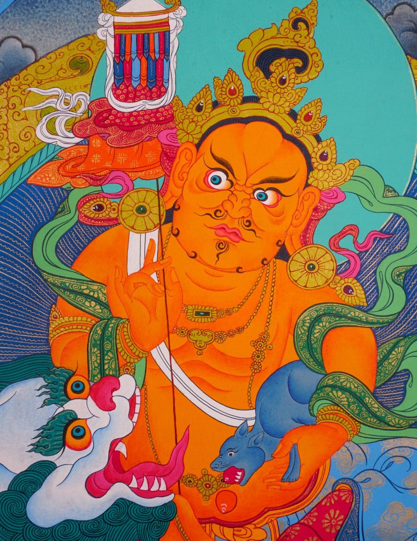 Singh Kuber Tibetan Thangka Art of Wealth and prosperity