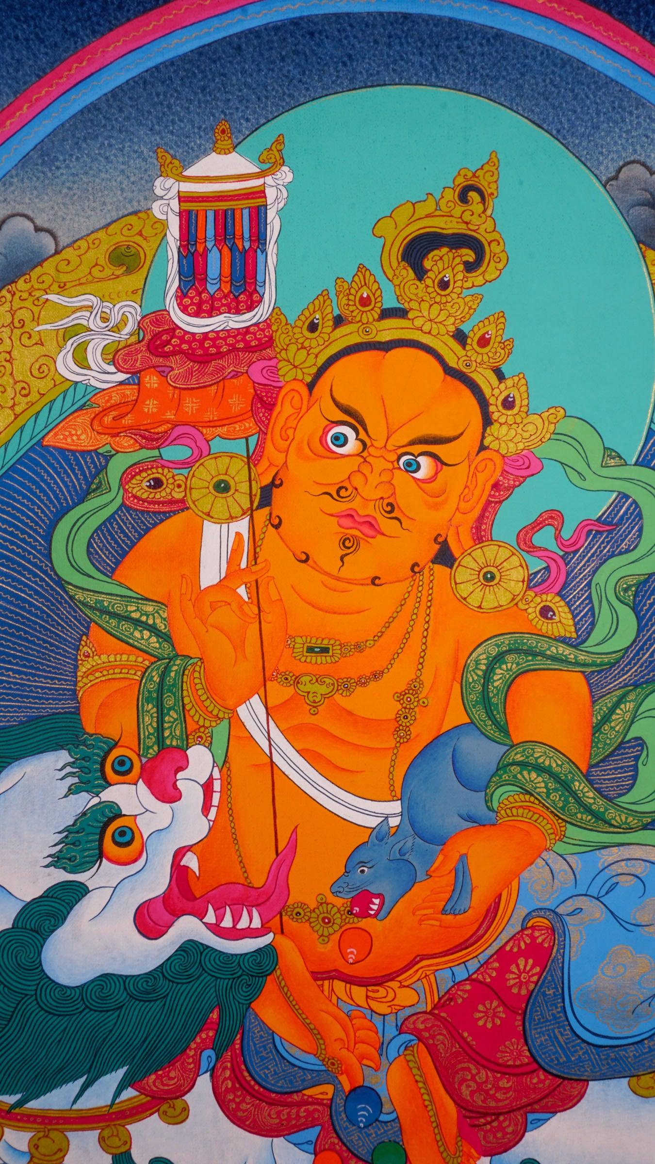Singh Kuber Tibetan Thangka Art of Wealth and prosperity