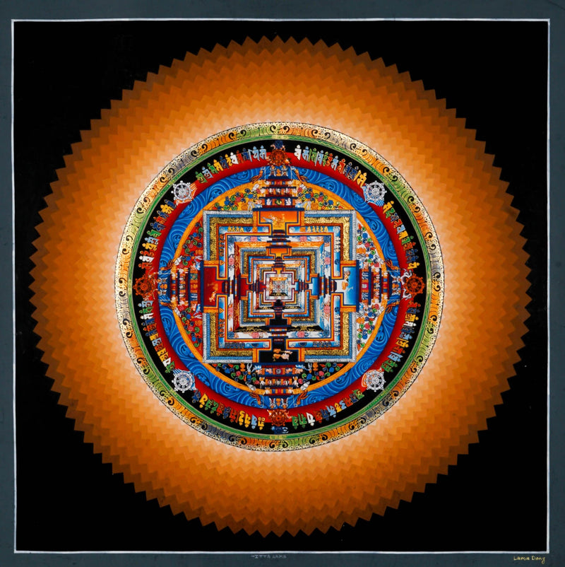 Peru Background Kalachakra Mandala Art  Best handpainted thangka painting - HimalayasShop