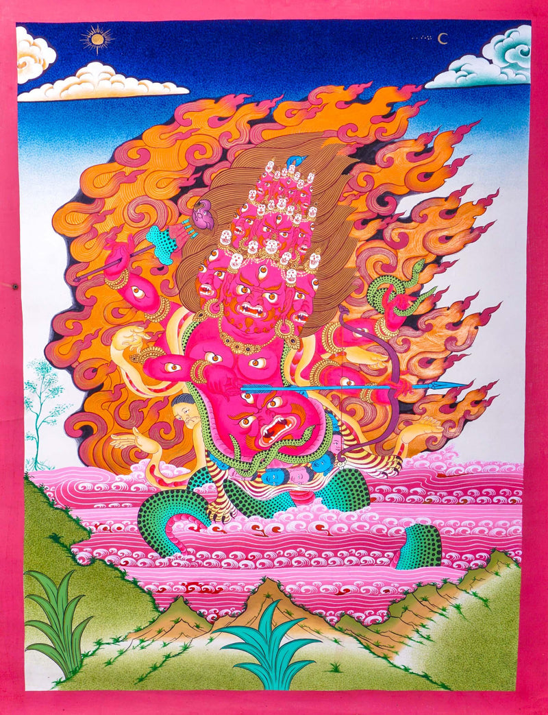 9 head rahula thangka