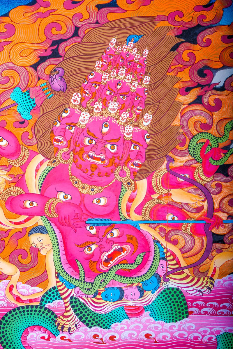 9 head rahula thangka