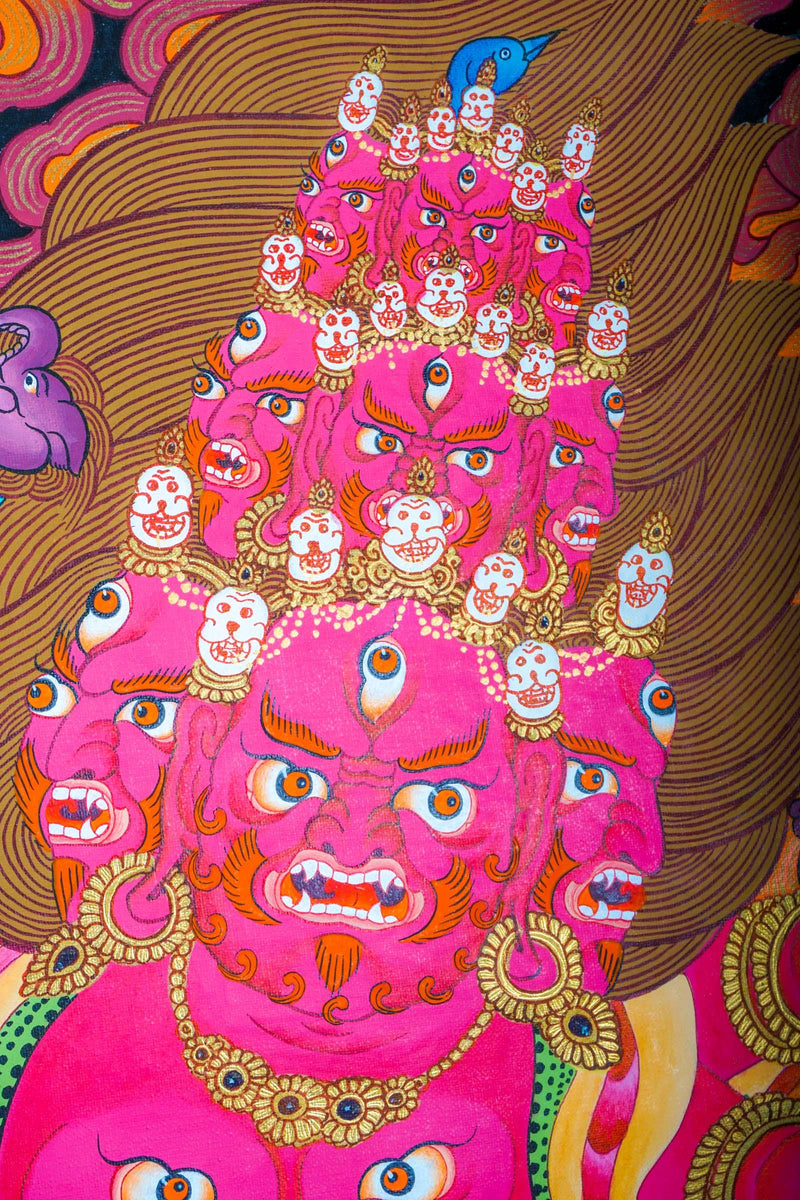 9 head rahula thangka